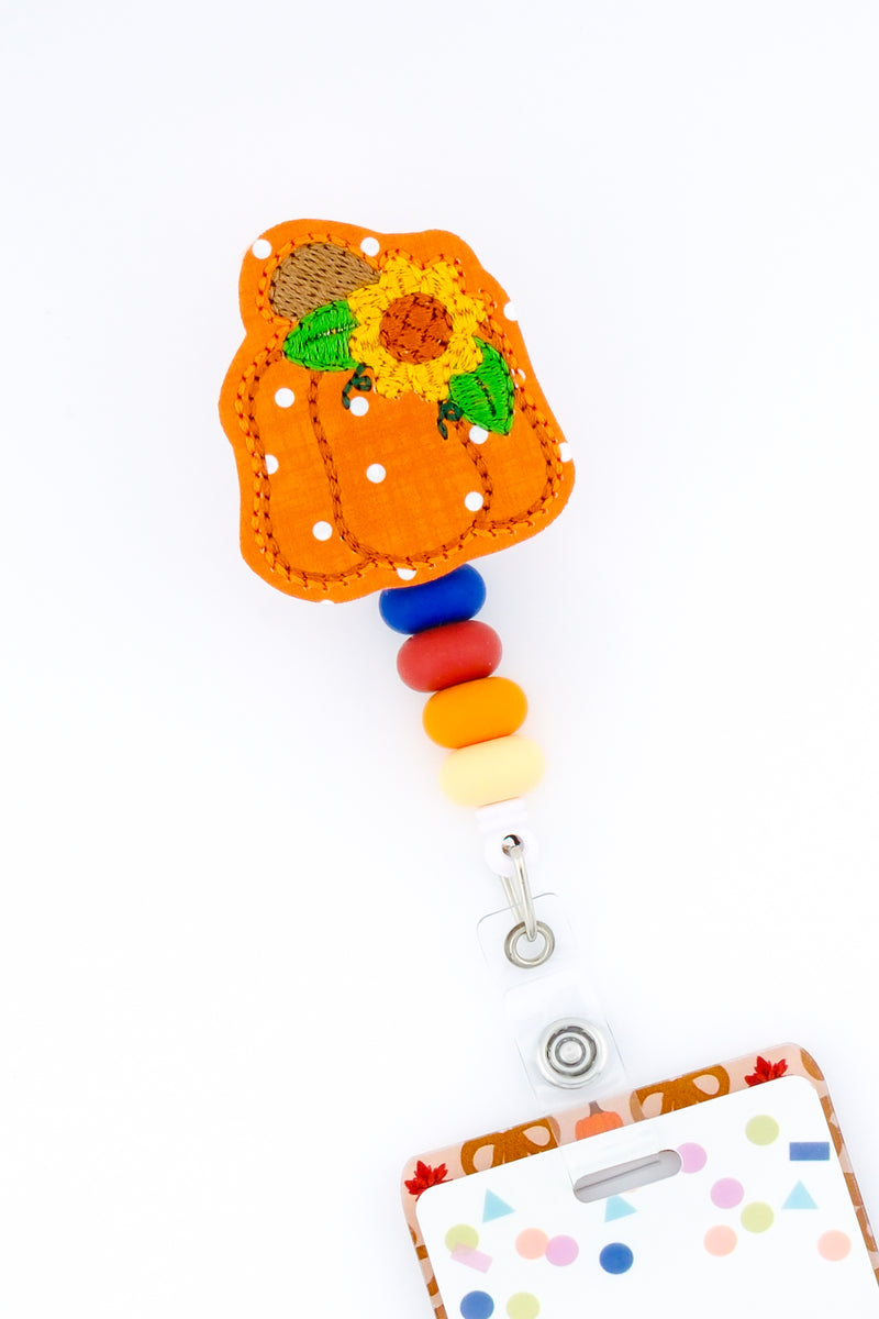 Polka Dot Print Sunflower Pumpkin // Fall
