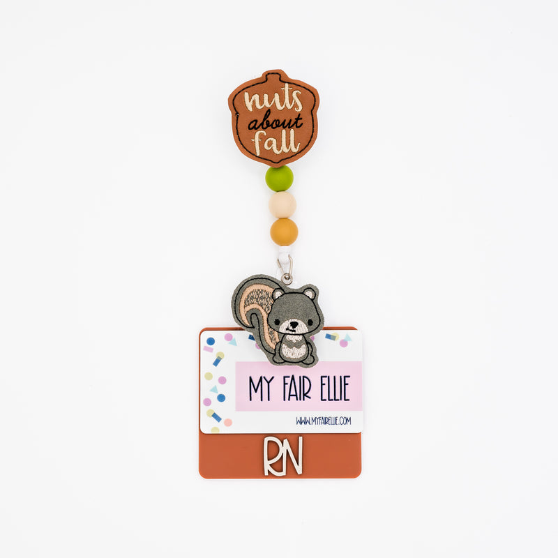 Nuts about Fall // Gray Squirrel // Badge Buddy