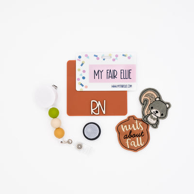 Nuts about Fall // Gray Squirrel // Badge Buddy