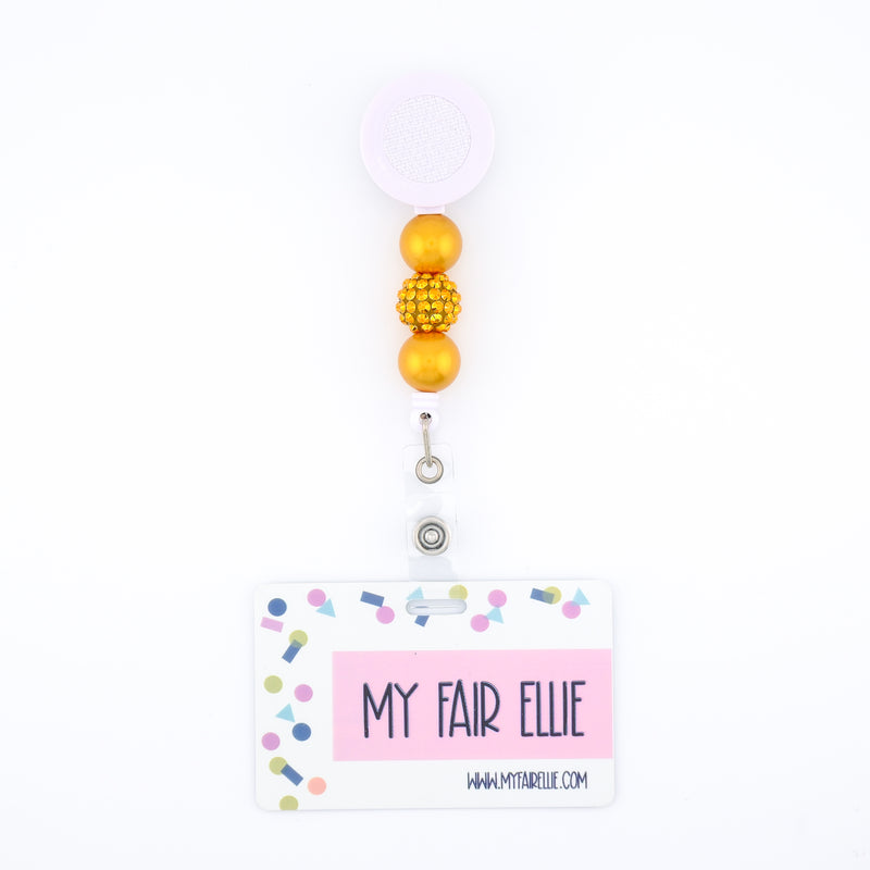 Gold Glitz Bead Reel ONLY! // White Badge Reel Base