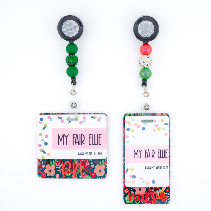 Christmas Floral Backer with Red Metallic Cake Pop Font // 2-4 Week Turnaround Time