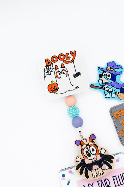 Boo-ey Blue Dog Halloween // Badge Buddy