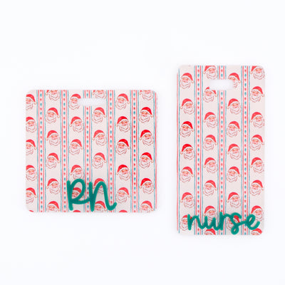 Santa Stripes Backer with Evergreen Cake Pop Font  // 2-4 Week Turnaround Time