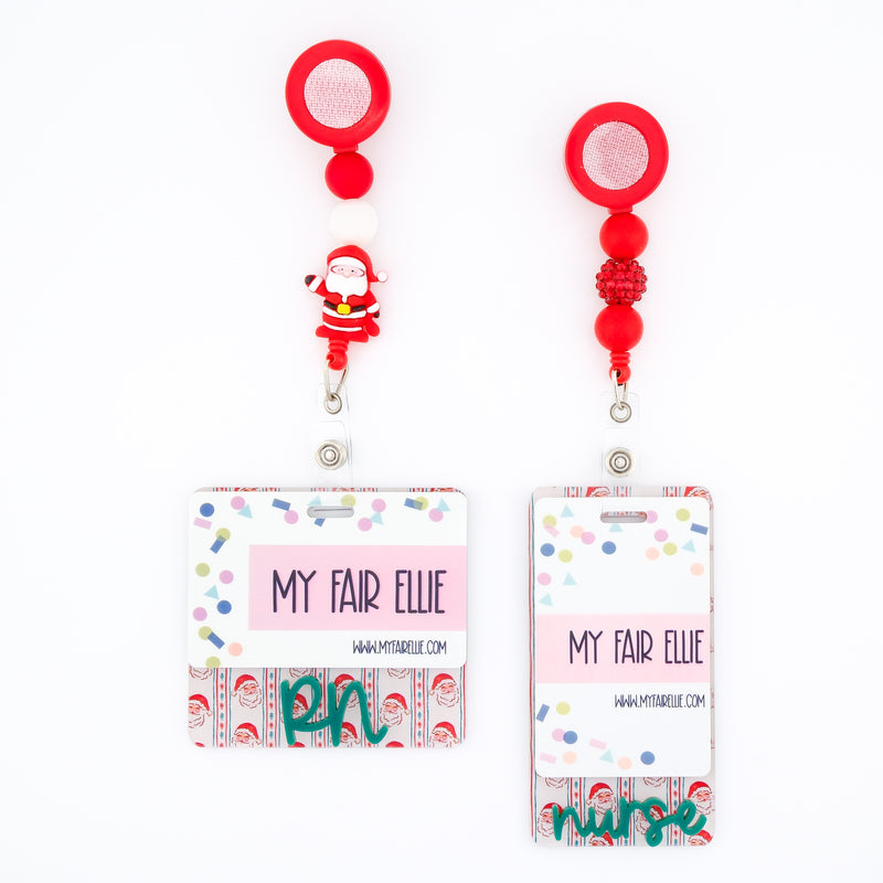 Santa Stripes Backer with Evergreen Cake Pop Font  // 2-4 Week Turnaround Time