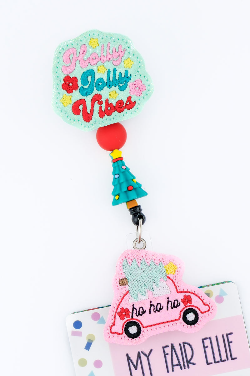 Holly Jolly Vibes // Ho Ho Ho Pink Car // Christmas