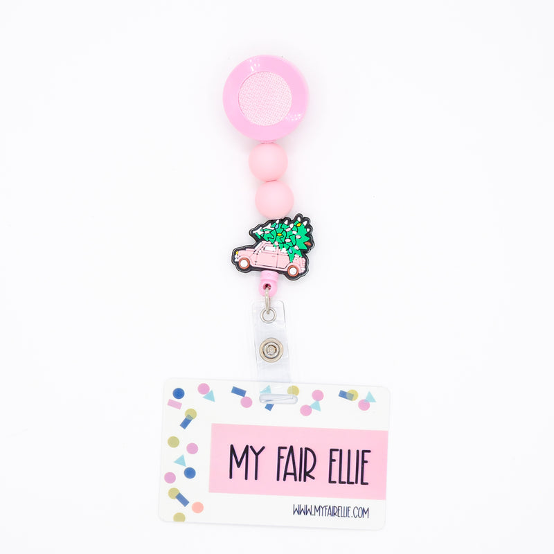 Round Pink/Round Pink/Tree on Truck Bead Reel ONLY! // Pink Badge Reel Base