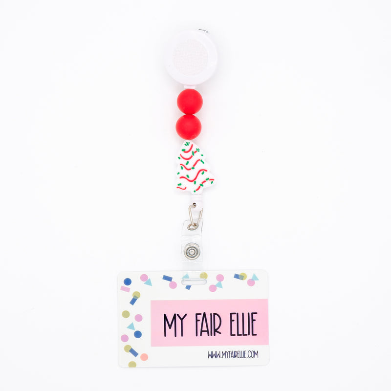 Round Red/Round Red/Tree Cake Bead Reel ONLY! // White Badge Reel Base