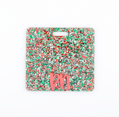 Christmas Dots Backer with Red Metallic Peach Font  // 2-4 Week Turnaround Time