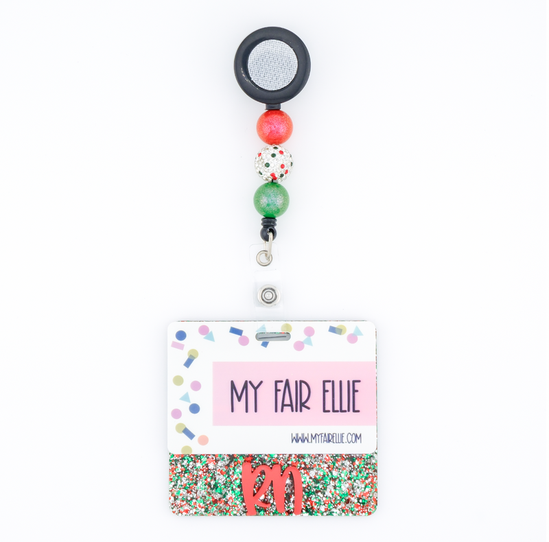 Christmas Dots Backer with Red Metallic Peach Font  // 2-4 Week Turnaround Time