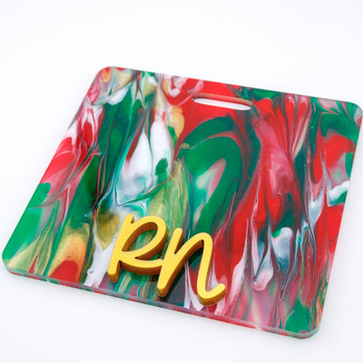 Christmas Swirl Backer with Gold Metallic Cake Pop Font  // 2-4 Week Turnaround Time