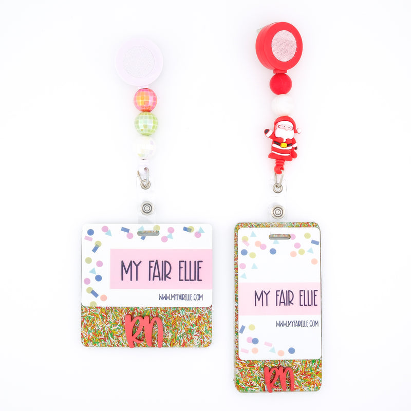 Christmas Tinsel Backer with Red Metallic Peachy Font  // 2-4 Week Turnaround Time