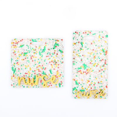 Christmas Tree Glitter Backer with Gold Metallic Cake Pop Font  // 2-4 Week Turnaround Time