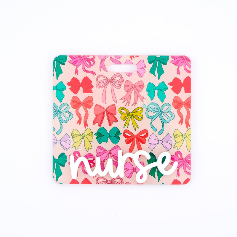 Whimsical Bows Backer with White Cake Pop Font  // 2-4 Week Turnaround Time