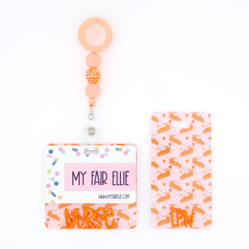 Pumpkin Pie Backer w/ Orange Metallic Karoline Text // 2-4 Week Turnaround Time