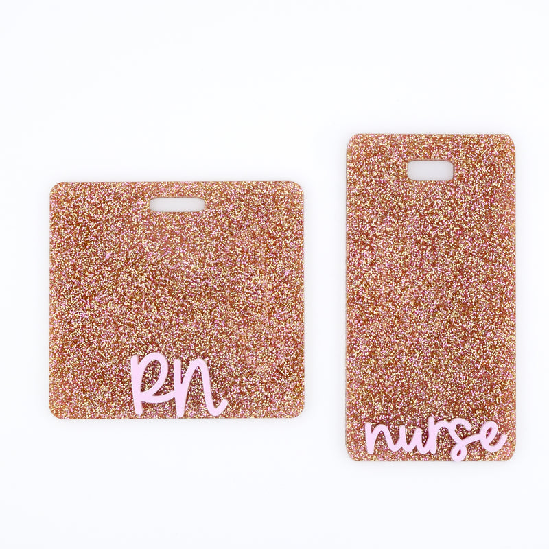 Rose Gold Glitter Backer w/ Blush Cake Pop Text // 2-4 Week Turnaround Time