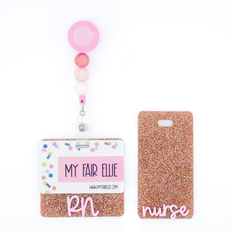 Rose Gold Glitter Backer w/ Blush Cake Pop Text // 2-4 Week Turnaround Time