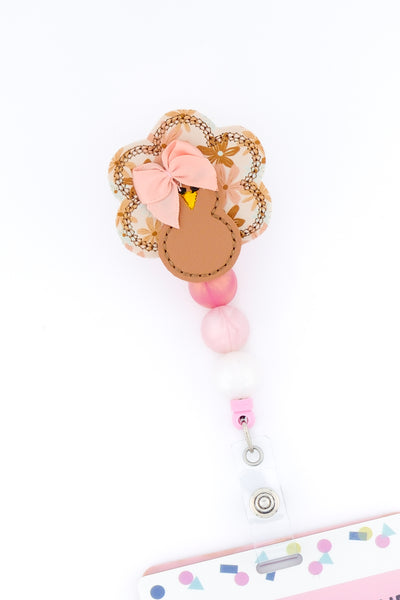 Stacked Muted Floral Tail Turkey with Bow // Fall