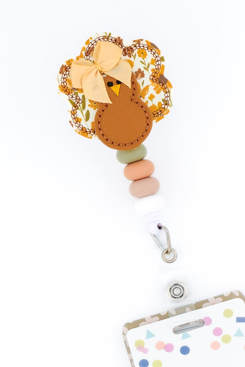 Stacked Sunflower Floral Tail Turkey with Bow // Fall