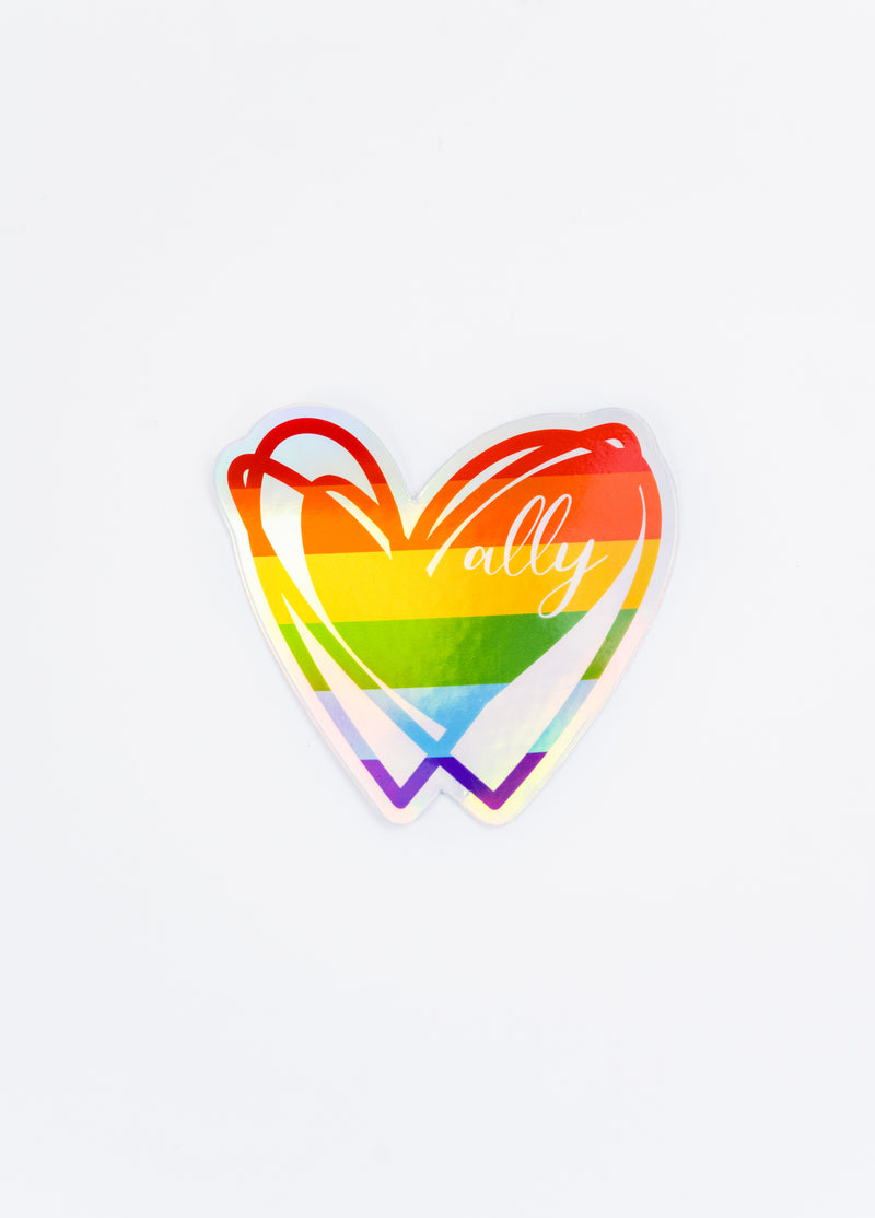 Holographic Ally Heart // LGBTQ // My Fair Ellie Ink Sticker