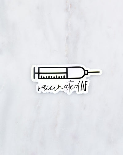HOLOGRAPHIC Vaccinated AF // My Fair Ellie Ink Sticker