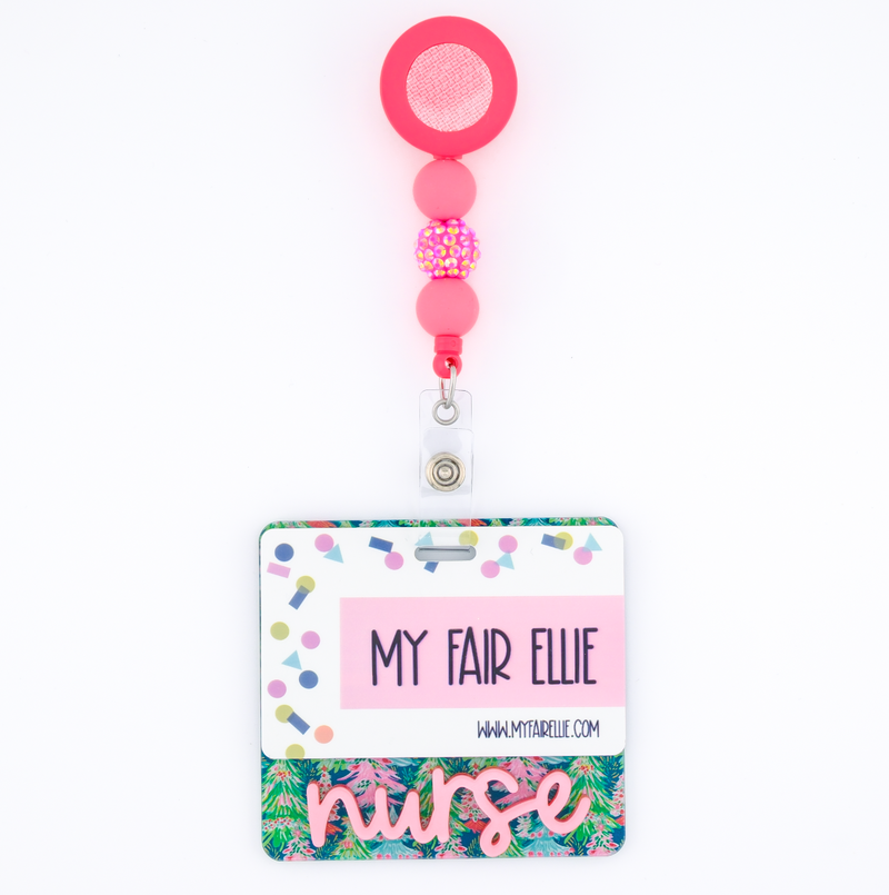 Christmas Trees Backer with Light Pink Metallic Cake Pop Font  // 2-4 Week Turnaround Time