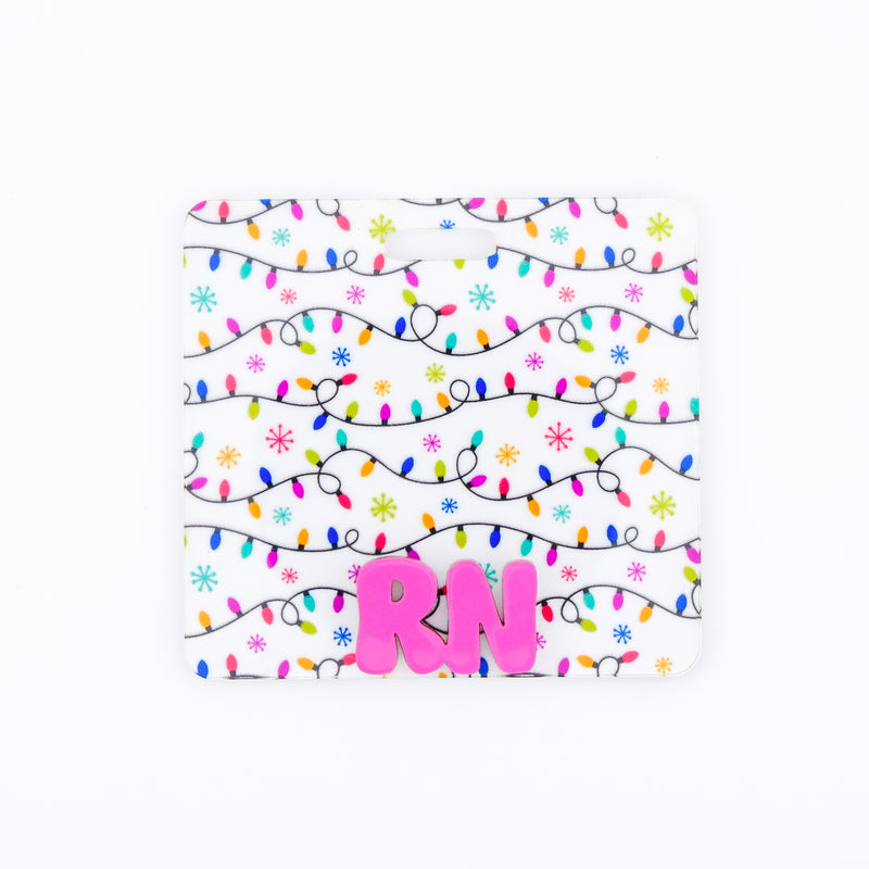 Christmas Lights on Clear with Magenta Metallic Cool Vibes Font  // 2-4 Week Turnaround Time