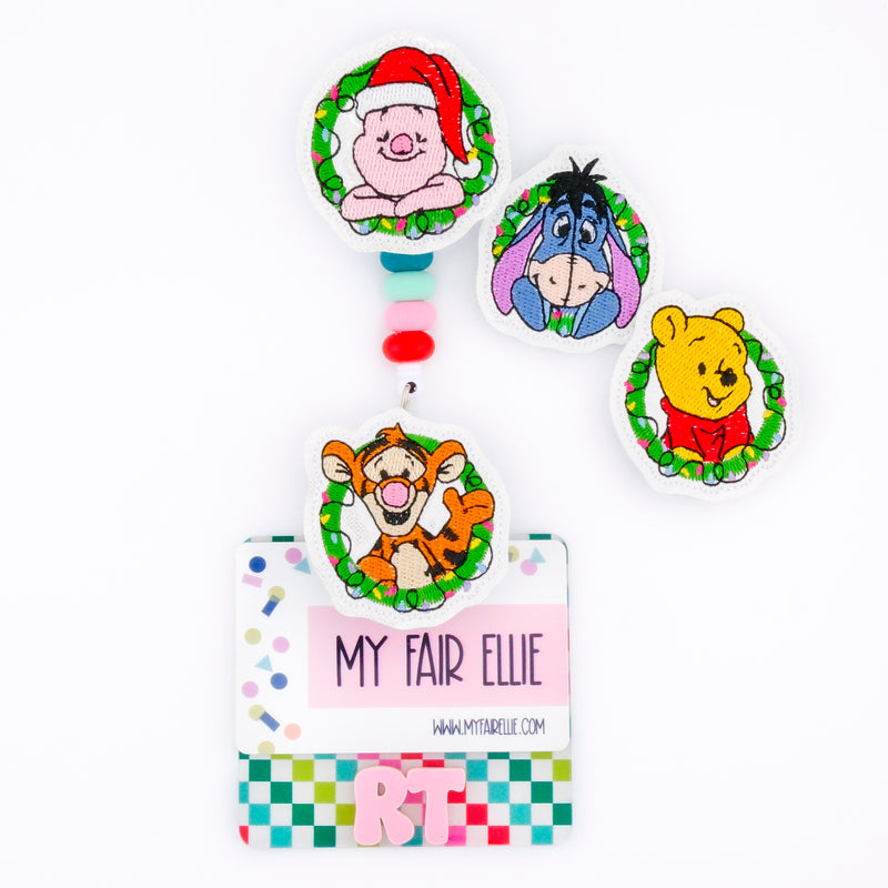 Yellow Bear & Friends in Wreath // Christmas