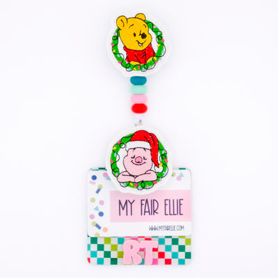 Yellow Bear & Friends in Wreath // Christmas