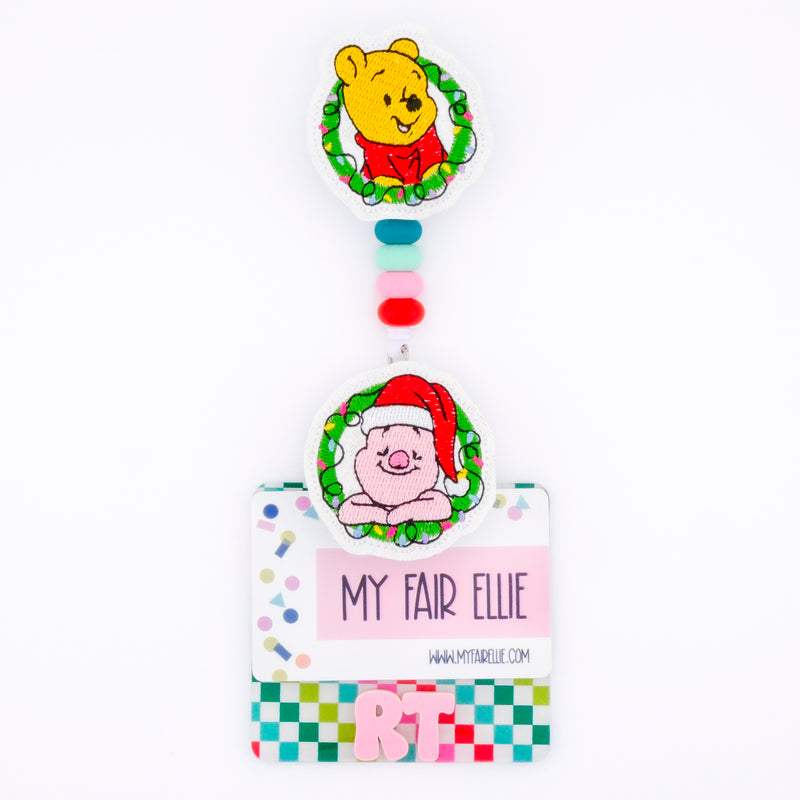 Yellow Bear & Friends in Wreath // Christmas