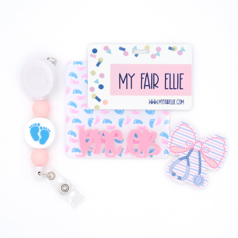 Stripes Print Stethoscope Bow // Badge Buddy