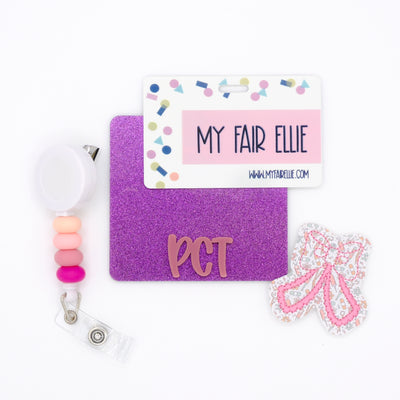 Pink Medical Print Bow // Badge Buddy
