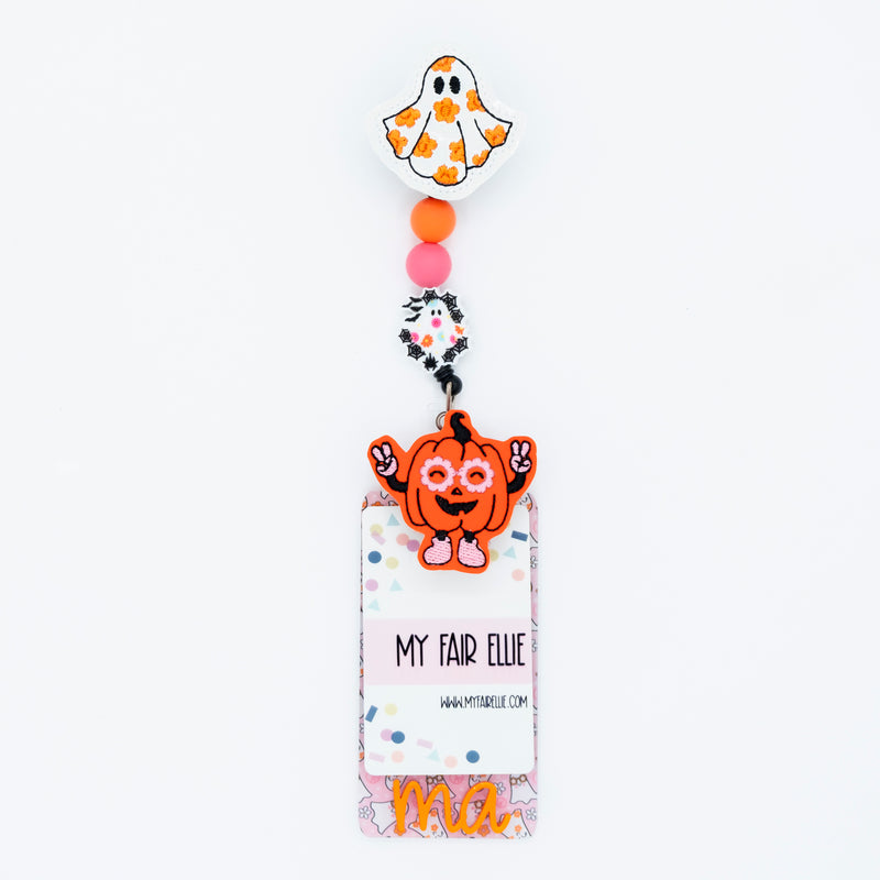 Peace Sign Pumpkin + Daisy Ghost Badge Reel Set // As Seen on Social Media