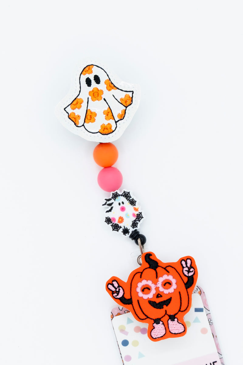 Peace Sign Pumpkin + Daisy Ghost Badge Reel Set // As Seen on Social Media