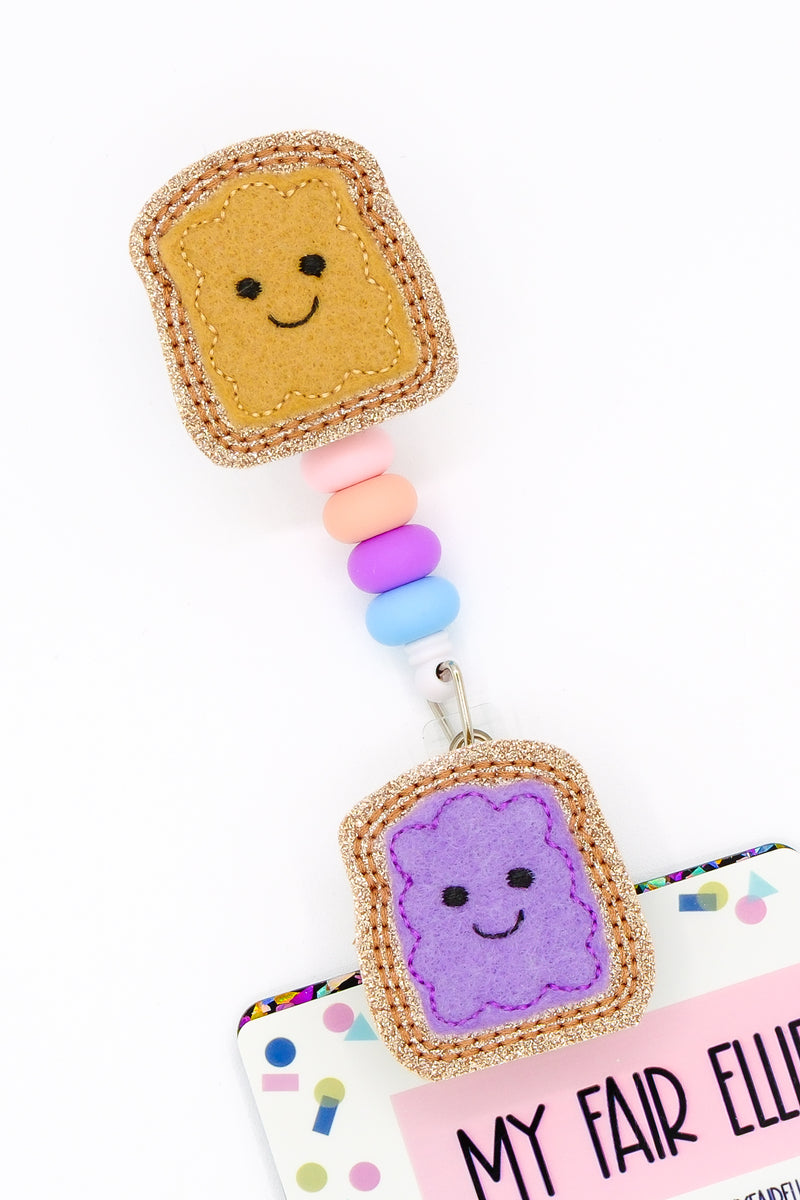 Peanut Butter & Jelly PAIR // Badge Buddy