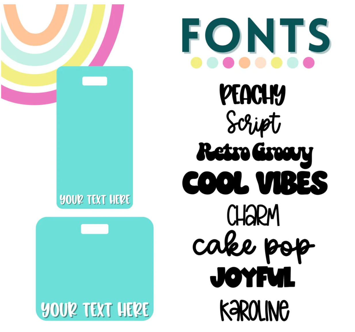 Daisy Backer Daisy Squares with White Karoline Font // Badge Backer // 2-4 Week Tur ...