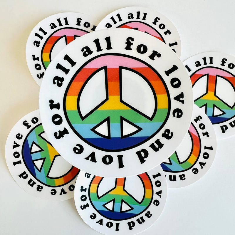 All for Love, Love for All // LGBTQ // My Fair Ellie Ink Sticker