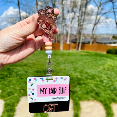 Mother's Day Birth Flower Bouquets // Badge Buddy & Keychain