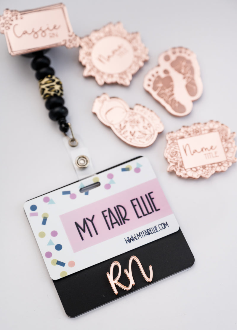 Rose Gold Mirror Personalized // Badge Buddy
