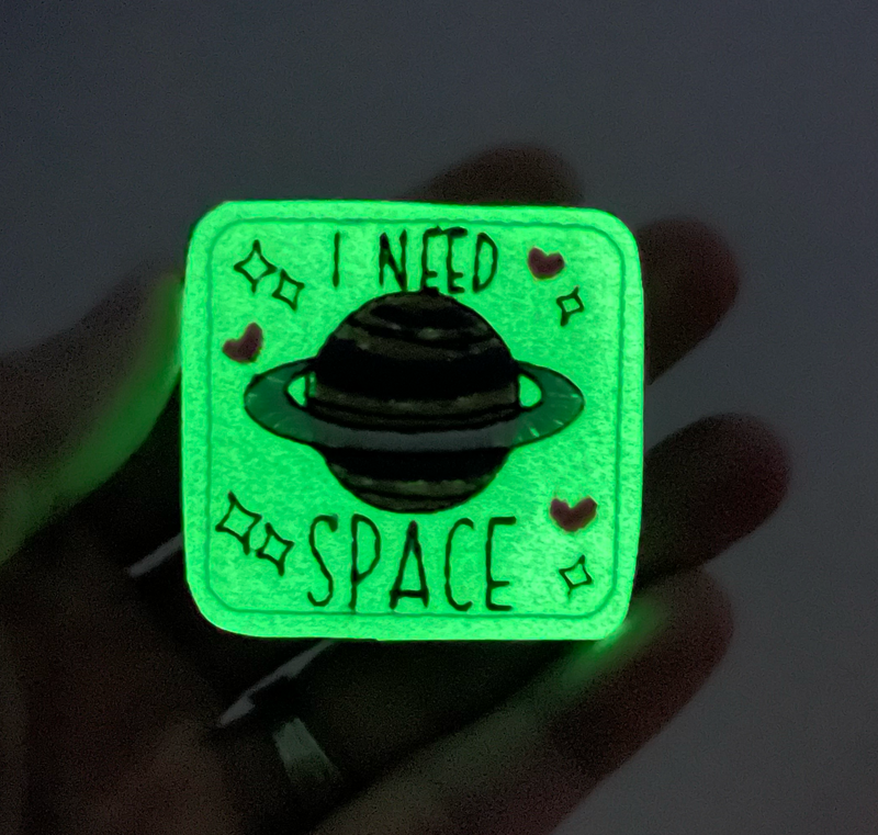 Glow in the Dark I Need Space // Badge Buddy