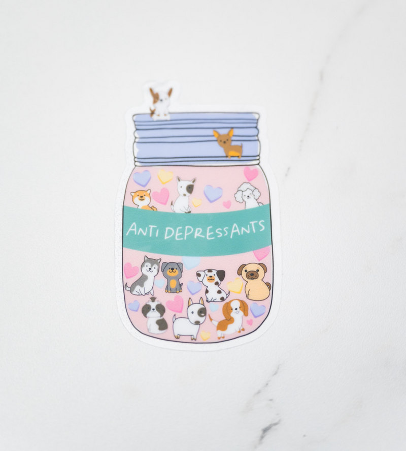Dog Anti Depressants // My Fair Ellie Ink Sticker